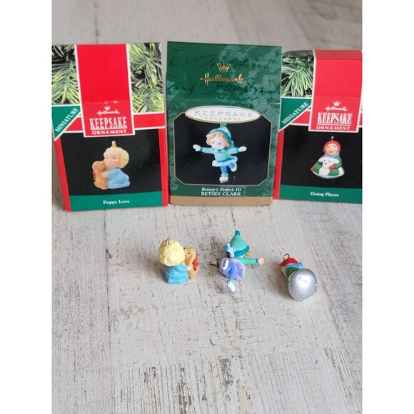 Hallmark miniature puppy kid girl boy variety ornament Xmas ice skate - Picture 5 of 5